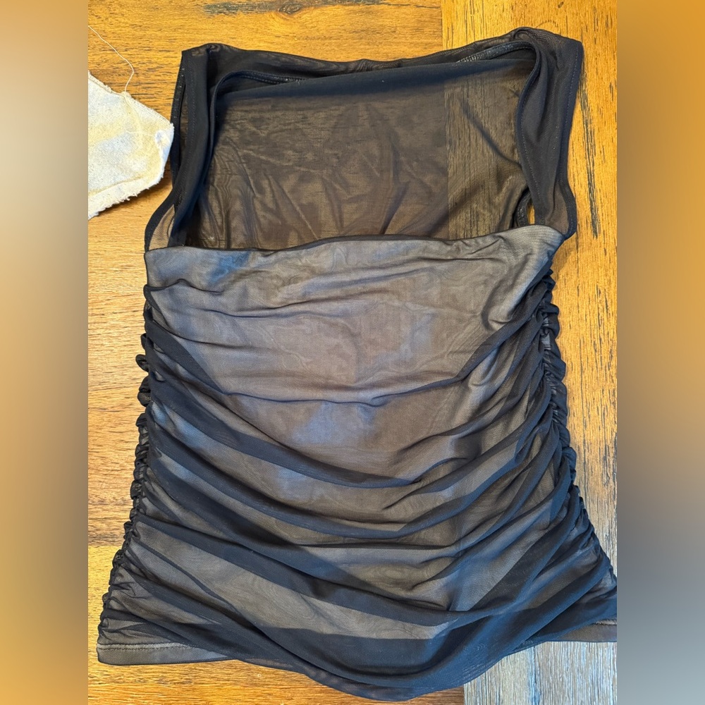 Abercrombie & Fitch Ava Mesh Black Top- SMALL - Picture 3 of 7